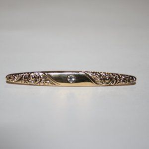 Vintage gold and CZ bar brooch by Avon 2"